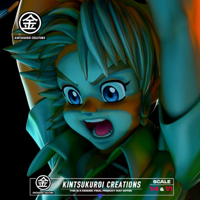 Young Link Pulling Master Sword Life-Size Statue by Kintsukuroi Creations