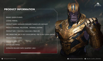 Thanos With Gauntlet Life-Size 1:1 Bust