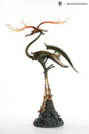 Bronze Crane with Antlers Statue