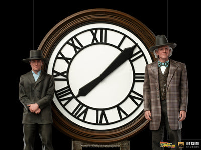 Marty and Doc at the Clock Deluxe Art Scale 1/10