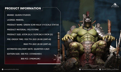 Green Scar Hulk PREMIUM 1/4 Scale Statue