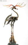Bronze Crane with Antlers Statue