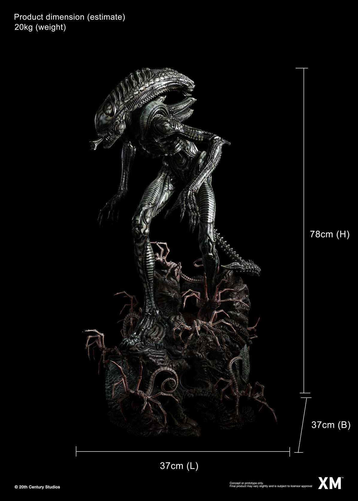 Alien Hive Warrior - Black Variant - 1/3 Scale Premium Statue