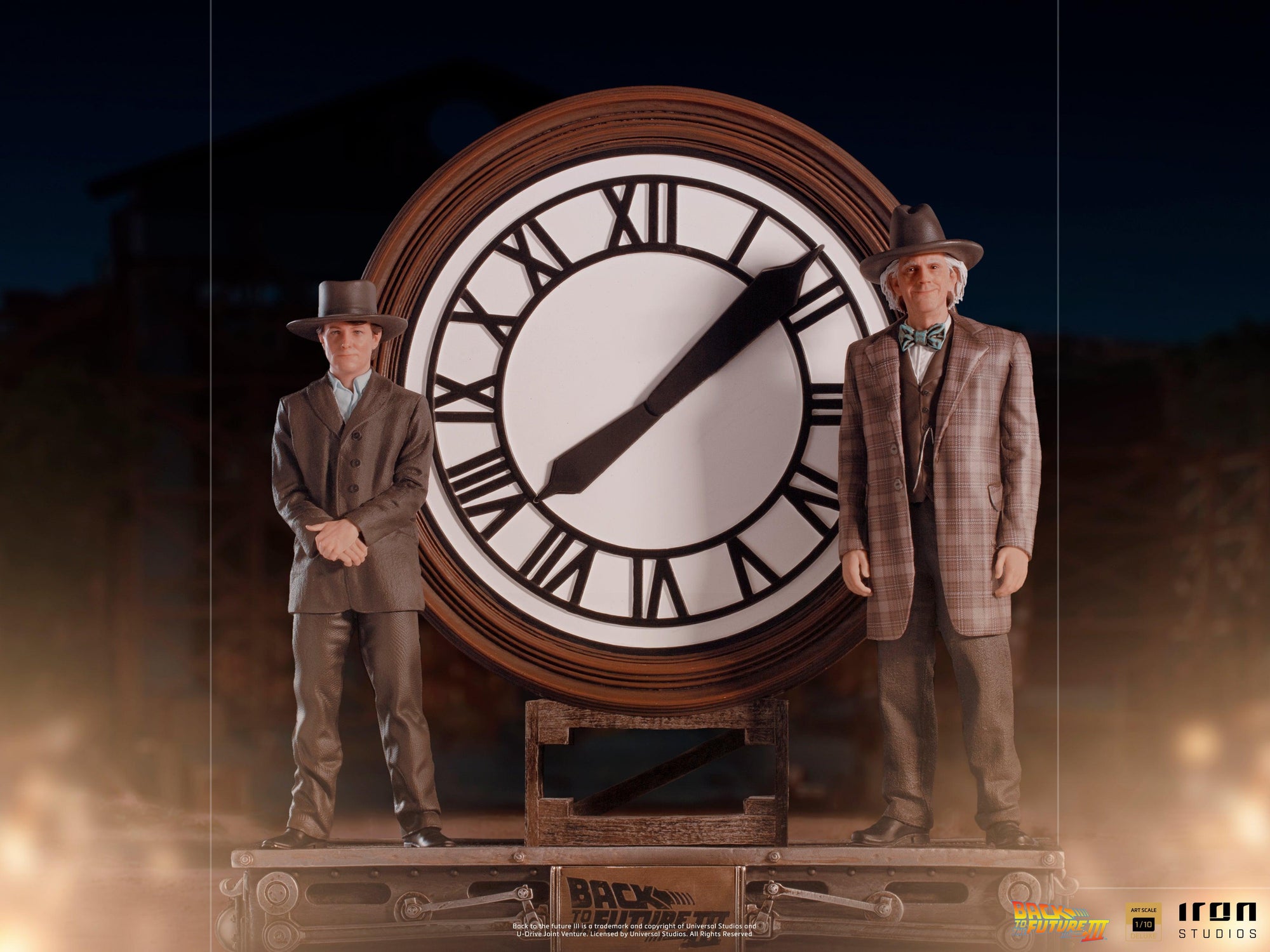 Marty and Doc at the Clock Deluxe Art Scale 1/10