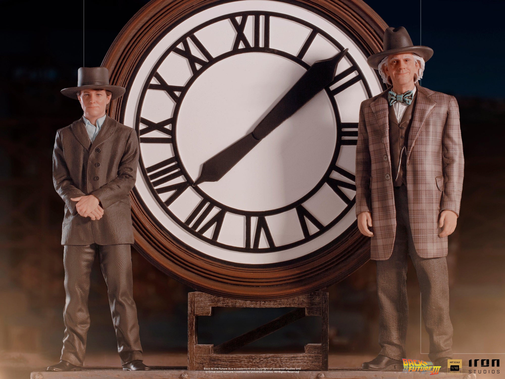 Marty and Doc at the Clock Deluxe Art Scale 1/10