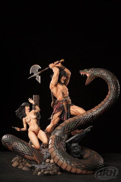 CONAN: The Sacrifice Statue & Snake Diorama with Slave Girl SET by ARH Studios