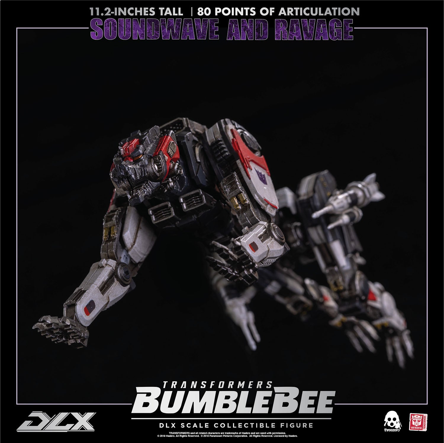 Transformers Soundwave and Ravage フィギュア Soundwave and Ravage Collectible Figure DLX Scale