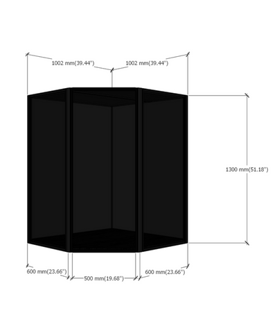 Moducase DF - 45° Corner Display Case (Tall - 130cm)
