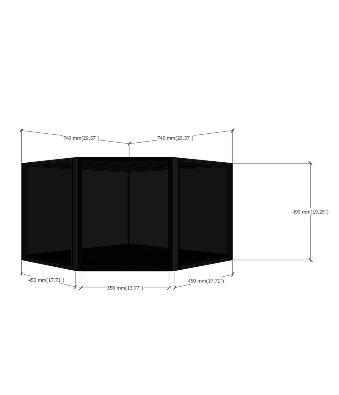 Moducase SIXTH - 45° Corner Display Case (Short - 49cm)