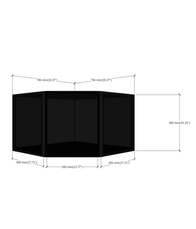 Moducase SIXTH - 45° Corner Display Case (Short - 49cm)