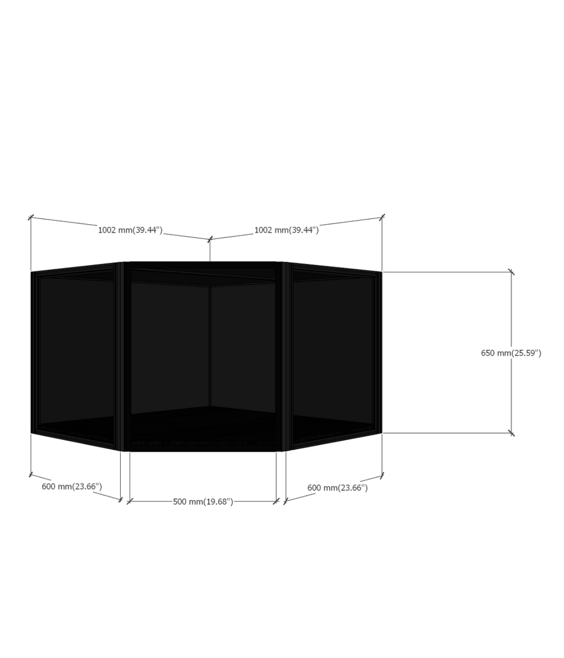 Moducase DF - 45° Corner Display Case (Short - 65cm)