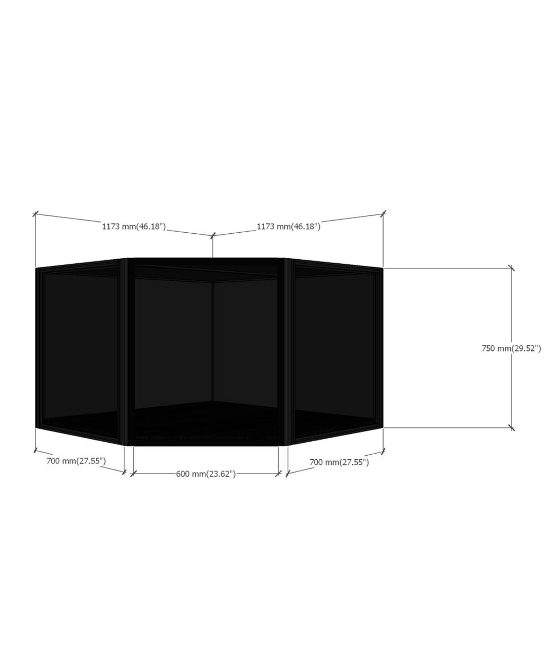 Moducase MAX - 45° Corner Display Case (Short - 75cm) - Spec Fiction Shop
