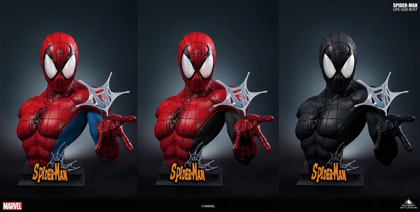 アメコミ QUEEN STUDIOS PETER PARKER 1/1 Comic Spider-Man 1:1 Bust by Queen Studios – Black Version
