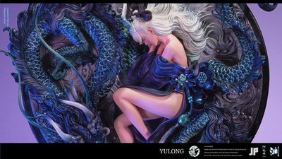 Sleeping With Dragon Deep Blue Statue