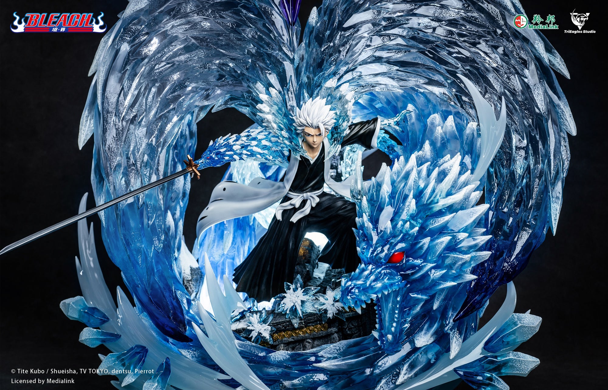 Bleach Anime Toshiro Hitsugaya Action Figure Statue Model Toy 32 CM Tall LED