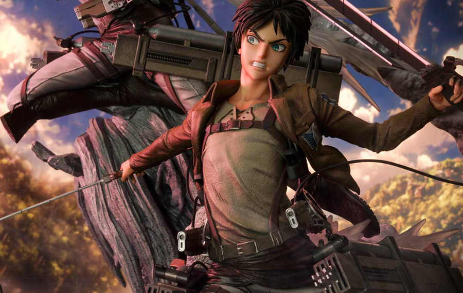 Attack On Titan - Eren, Mikasa, and Armin (DX Bonus Version) 1/4 Scale Statue