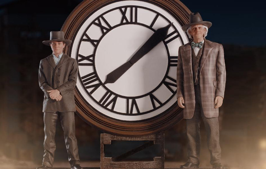 Marty and Doc at the Clock Deluxe Art Scale 1/10