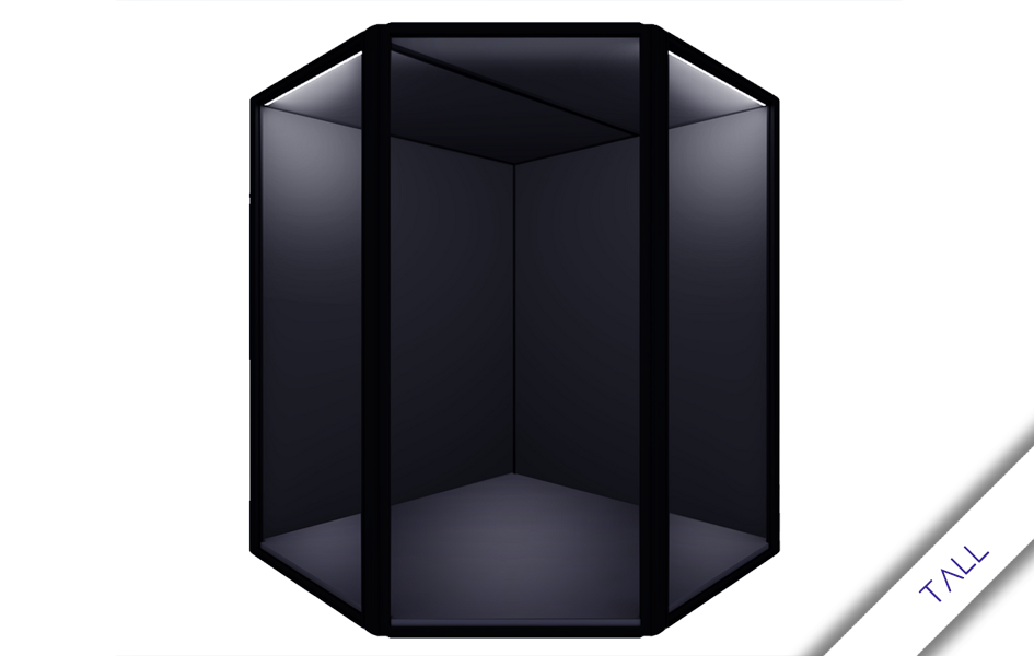 Moducase DF - 45° Corner Display Case (Tall - 130cm) - Spec Moducase DF - 45° Corner Display Case (Tall - 130cm) - Spec