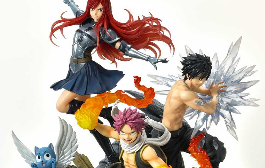Fairy Tail - Natsu, Gray, Ezra and Happy DX Bonus Version 1/6 Scale Statue