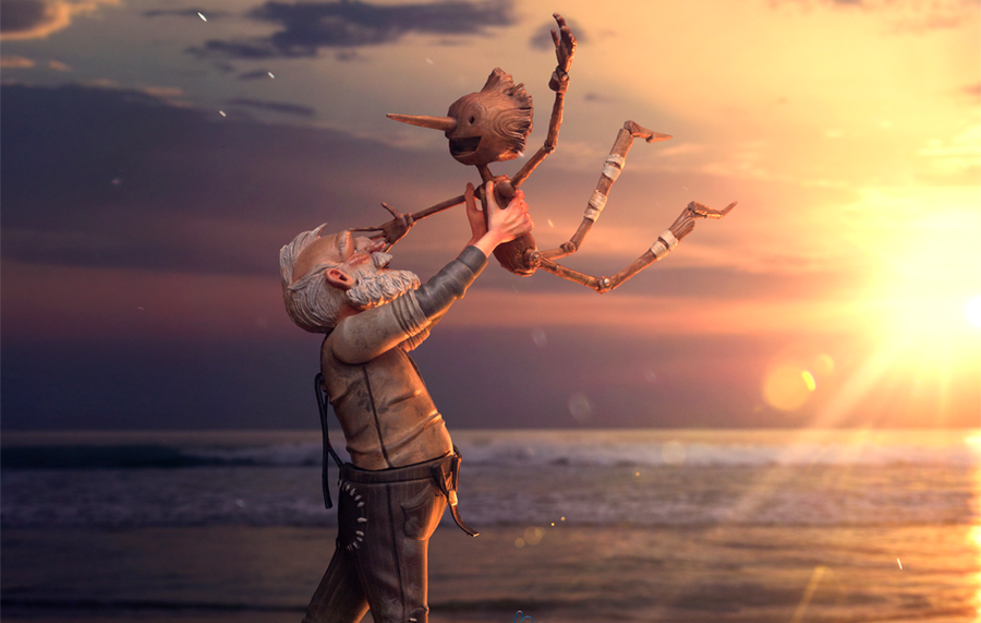 Gepeto and Pinocchio Art Scale 1/10