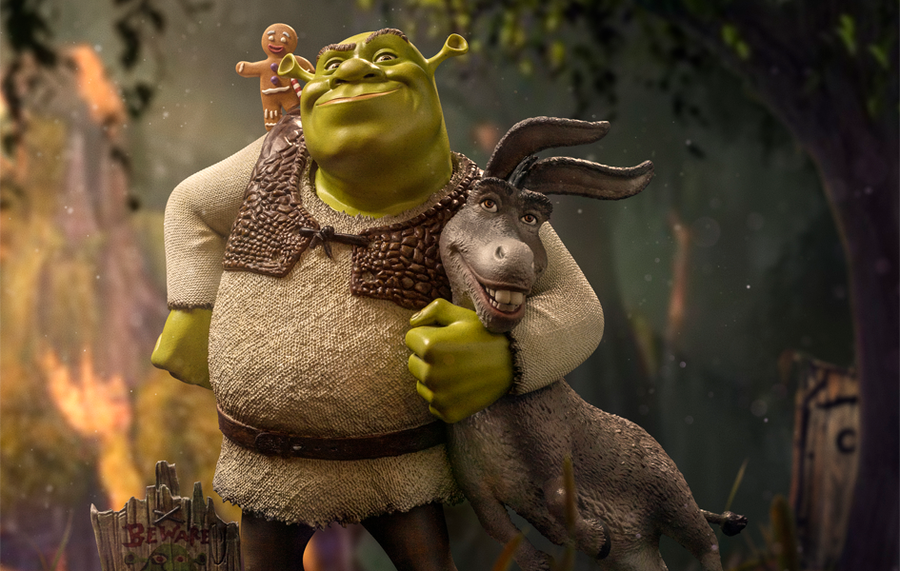 Shrek, Donkey and The Gingerbread Man Deluxe Art Scale 1/10