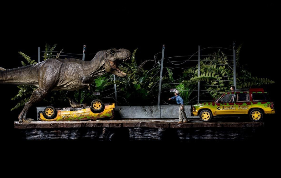 Jurassic Park - T-Rex Attack (Set A + Set B) BDS Art Scale 1/10