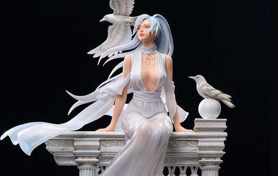 Waiting at the Temple (White Version) 1/4 Scale Statue