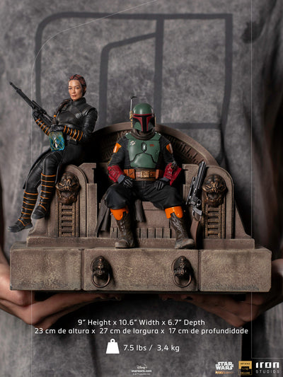 The Mandalorian - Boba Fett and Fennec Shand on Throne Deluxe Art Scale 1/10