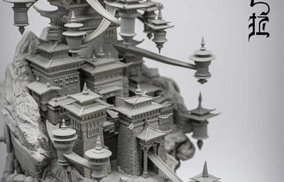 Winter Tibet Shambhala Statue (Unpainted Version)