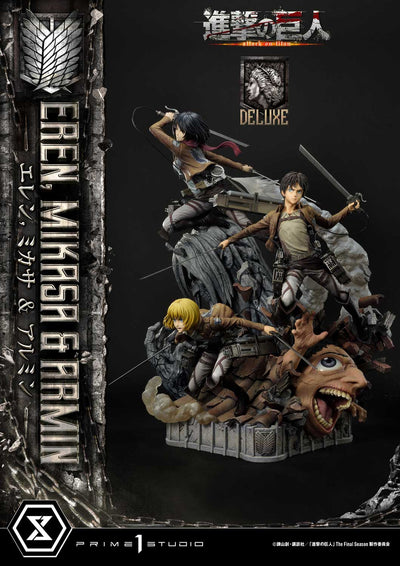 Attack On Titan - Eren, Mikasa, and Armin (DX Bonus Version) 1/4 Scale Statue