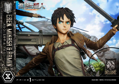 Attack On Titan - Eren, Mikasa, and Armin (DX Bonus Version) 1/4 Scale Statue