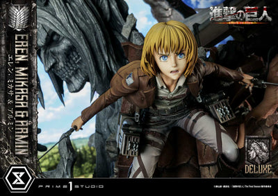 Attack On Titan - Eren, Mikasa, and Armin (DX Bonus Version) 1/4 Scale Statue