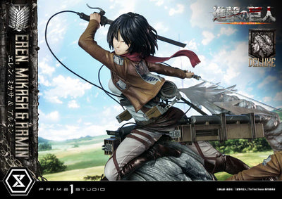 Attack On Titan - Eren, Mikasa, and Armin (DX Bonus Version) 1/4 Scale Statue