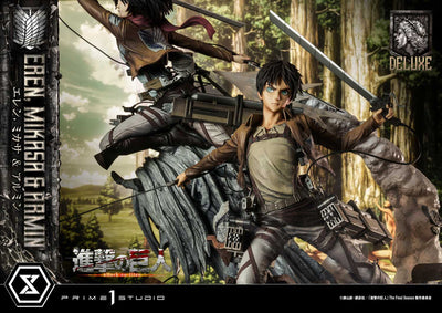 Attack On Titan - Eren, Mikasa, and Armin (DX Bonus Version) 1/4 Scale Statue
