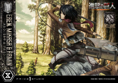 Attack On Titan - Eren, Mikasa, and Armin (DX Bonus Version) 1/4 Scale Statue