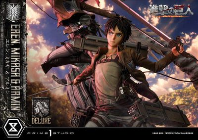 Attack On Titan - Eren, Mikasa, and Armin (DX Bonus Version) 1/4 Scale Statue