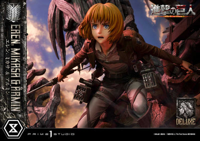 Attack On Titan - Eren, Mikasa, and Armin (DX Bonus Version) 1/4 Scale Statue