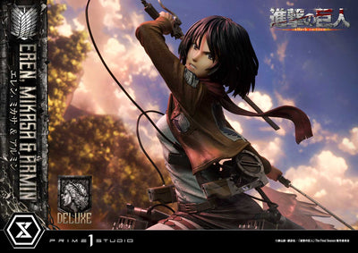 Attack On Titan - Eren, Mikasa, and Armin (DX Bonus Version) 1/4 Scale Statue