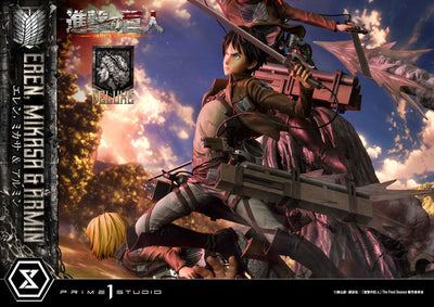 Attack On Titan - Eren, Mikasa, and Armin (DX Bonus Version) 1/4 Scale Statue
