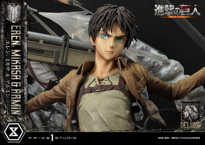 Attack On Titan - Eren, Mikasa, and Armin (DX Bonus Version) 1/4 Scale Statue