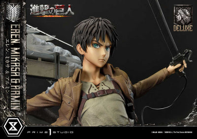 Attack On Titan - Eren, Mikasa, and Armin (DX Bonus Version) 1/4 Scale Statue
