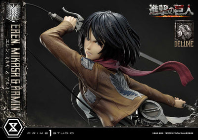 Attack On Titan - Eren, Mikasa, and Armin (DX Bonus Version) 1/4 Scale Statue