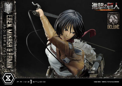 Attack On Titan - Eren, Mikasa, and Armin (DX Bonus Version) 1/4 Scale Statue