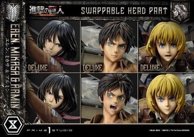 Attack On Titan - Eren, Mikasa, and Armin (DX Bonus Version) 1/4 Scale Statue