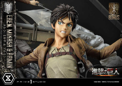 Attack On Titan - Eren, Mikasa, and Armin (DX Bonus Version) 1/4 Scale Statue