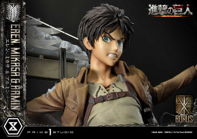 Attack On Titan - Eren, Mikasa, and Armin (DX Bonus Version) 1/4 Scale Statue
