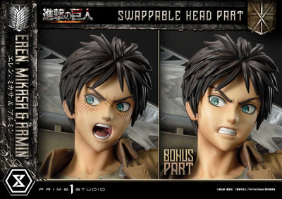 Attack On Titan - Eren, Mikasa, and Armin (DX Bonus Version) 1/4 Scale Statue