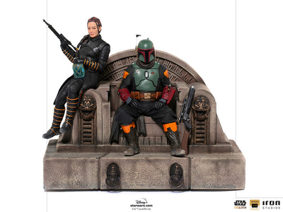 The Mandalorian - Boba Fett and Fennec Shand on Throne Deluxe Art Scale 1/10