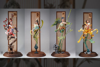 Chinese Ladies - Plum, Orchid, Bamboo, and Chrysanthemum (Painted Version) Statue