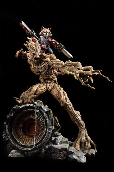 Rocket Raccoon & Groot 1/4 Scale Statue